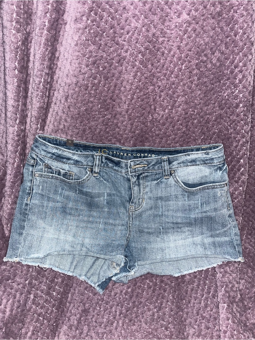 LC Lauren Conrad Faded Blue Denim Cutoff Shorts. Great condition